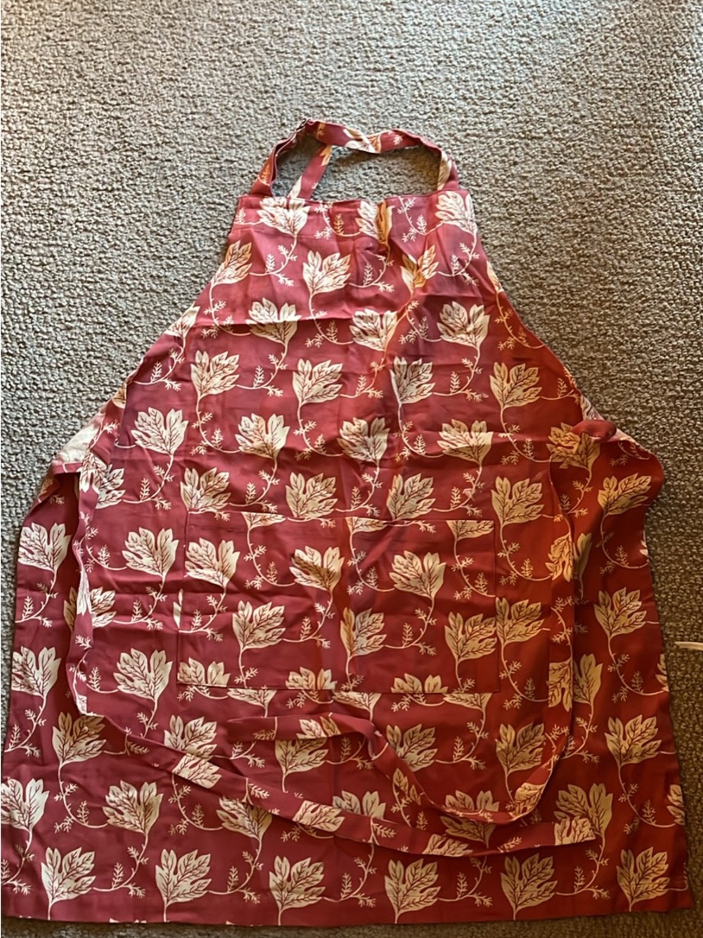 Rust Floral Apron - Unbranded